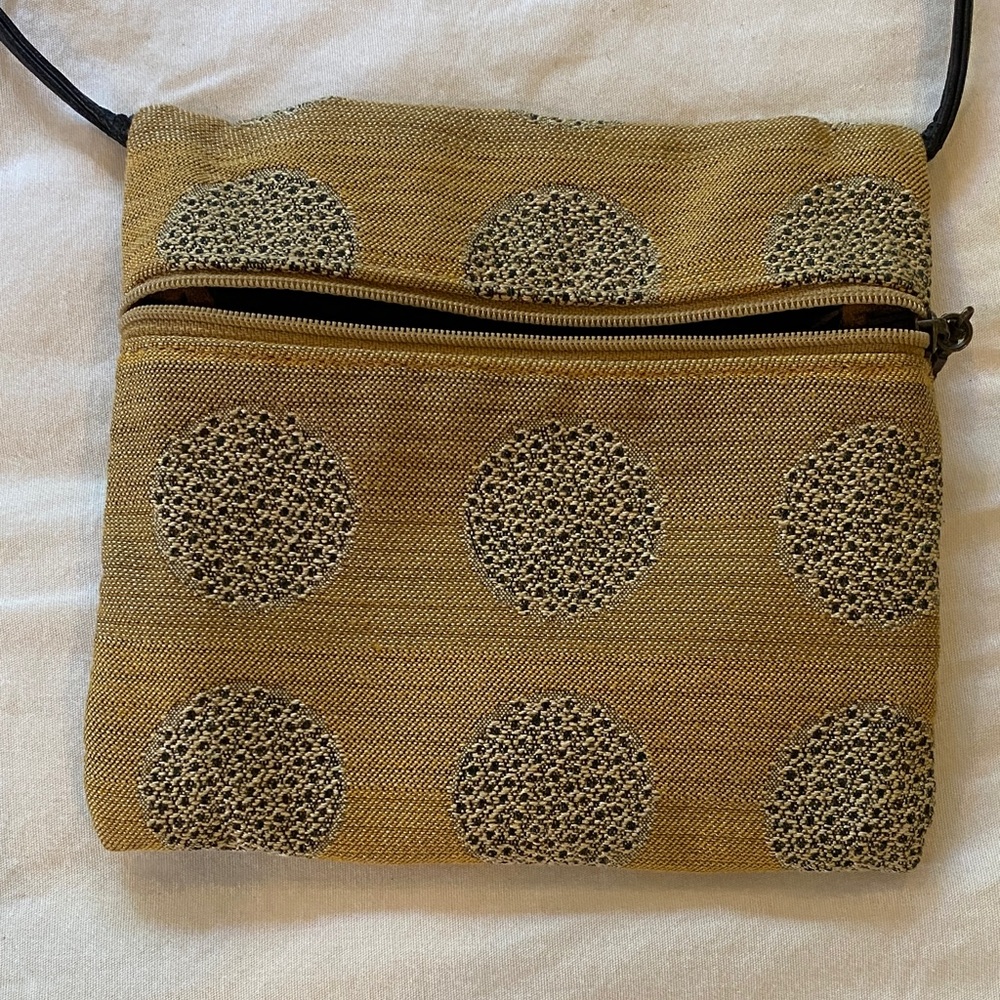 Maruca Patterned Gold/Black Crossbody Bag